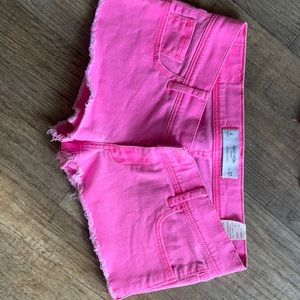 Hot pink jean shorts stretchy